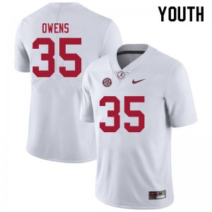 NCAA Youth Alabama Crimson Tide #35 Austin Owens Stitched College 2021 Nike Authentic White Football Jersey JZ17H12FU